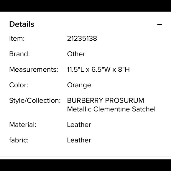 Burberry metallic clementine handbag - Picture 8 of 17